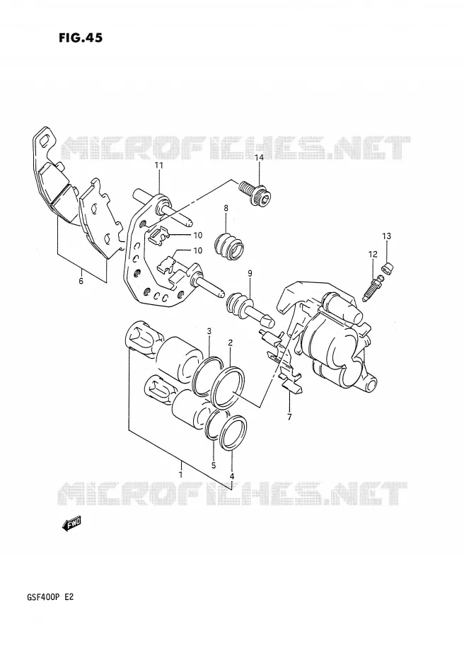 ETRIER DE FREIN AVANT Suzuki MOTO 400 BANDIT 1992  GSF400N(E2)