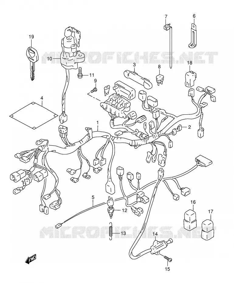FAISCEAU ELECTRIQUE (GSF1200SAV) Suzuki MOTO 1200 BANDIT 1997  GSF1200SAV(E28)