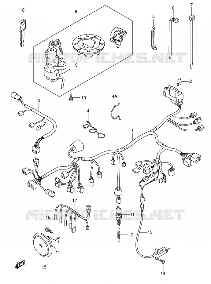FAISCEAU ELECTRIQUE (GSF600SY/SUY/SK1/SK2/SUK1/SUK2) Suzuki MOTO 600 BANDIT 2001  GSF600K1(E2)