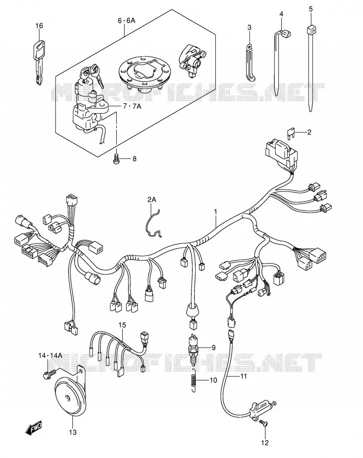 FAISCEAU ELECTRIQUE (GSF600Y/UY/K1/K2/UK1/UK2) Suzuki MOTO 600 BANDIT 2000  GSF600SY(E2)