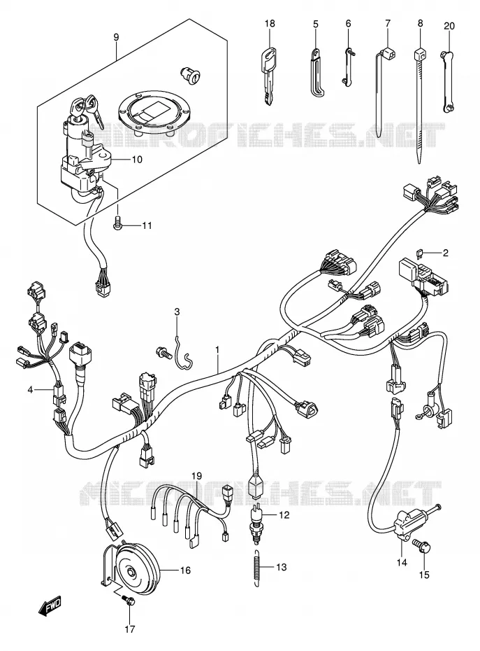 FAISCEAU ELECTRIQUE (GSF650SK5/SK6/SUK5/SUK6) Suzuki MOTO 650 BANDIT 2005  GSF650AK5(E2)
