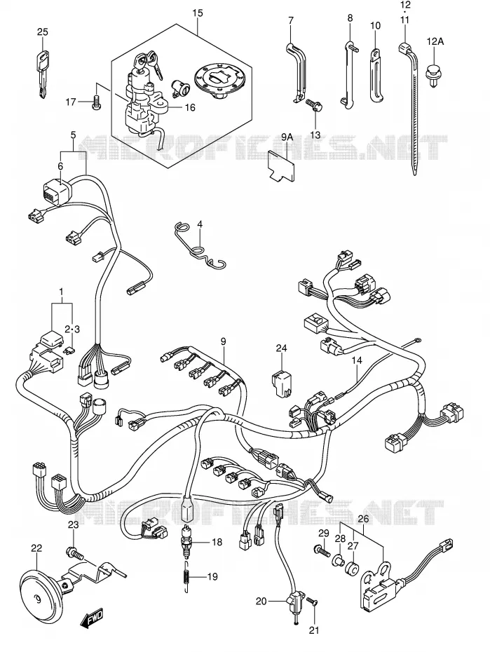 FAISCEAU ELECTRIQUE (MODELE K1) Suzuki MOTO 600 GSX-R 2001  GSX-R600K1(E2)