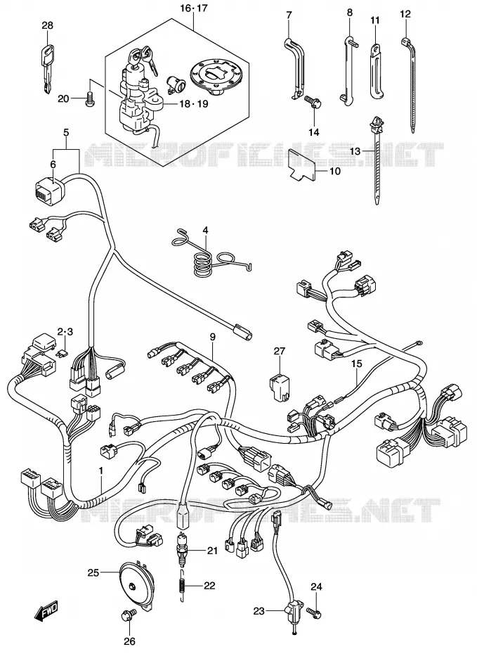 FAISCEAU ELECTRIQUE (MODELE K2) Suzuki MOTO 600 GSX-R 2003  GSX-R600K3(E2)