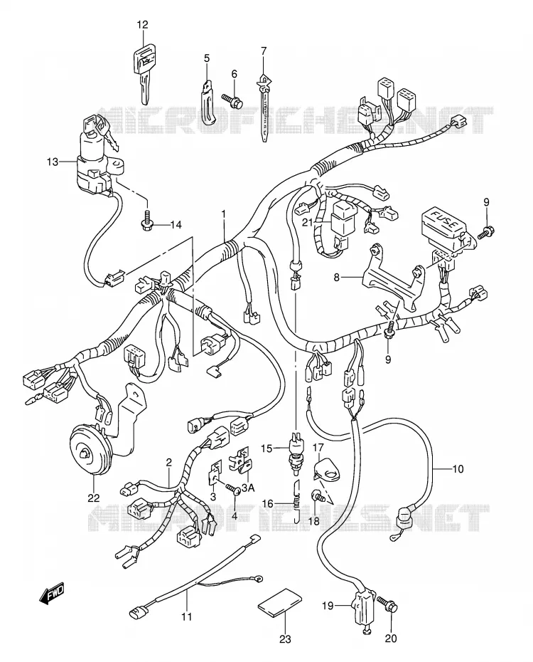 FAISCEAU ELECTRIQUE (MODELE P/R) Suzuki MOTO 1100 GSX-R 1994  GSX-R1100WR(E28)