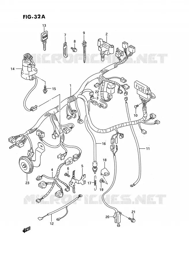 FAISCEAU ELECTRIQUE (MODELE R/S) Suzuki MOTO 750 GSX-R 1994  GSX-R750WR(E2)