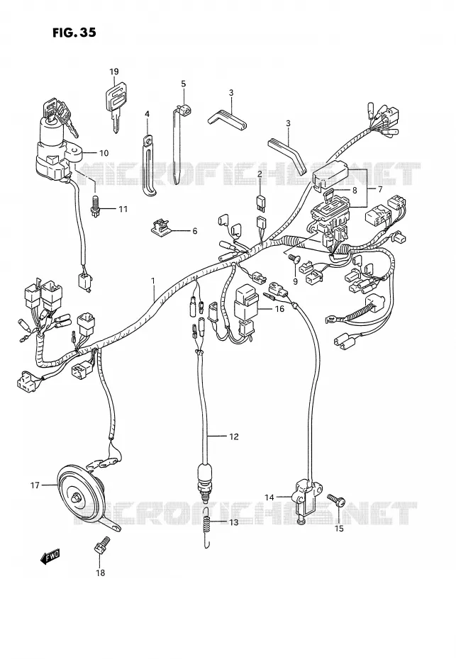 FAISCEAU ELECTRIQUE Suzuki MOTO 1100 GSX-G 1993  GSX1100GP(E2)