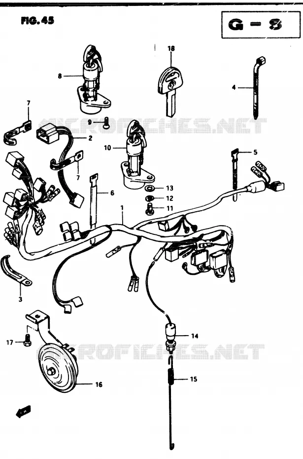 FAISCEAU ELECTRIQUE Suzuki MOTO 250 GSX 1982  GSX250SZ(Z/D)