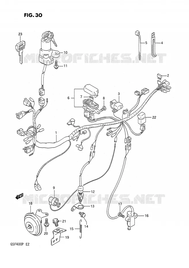 FAISCEAU ELECTRIQUE Suzuki MOTO 400 BANDIT 1991  GSF400M(E2)