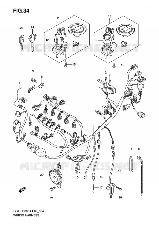 FAISCEAU ELECTRIQUE Suzuki MOTO 600 GSX-R 2004  GSX-R600K4(E2)