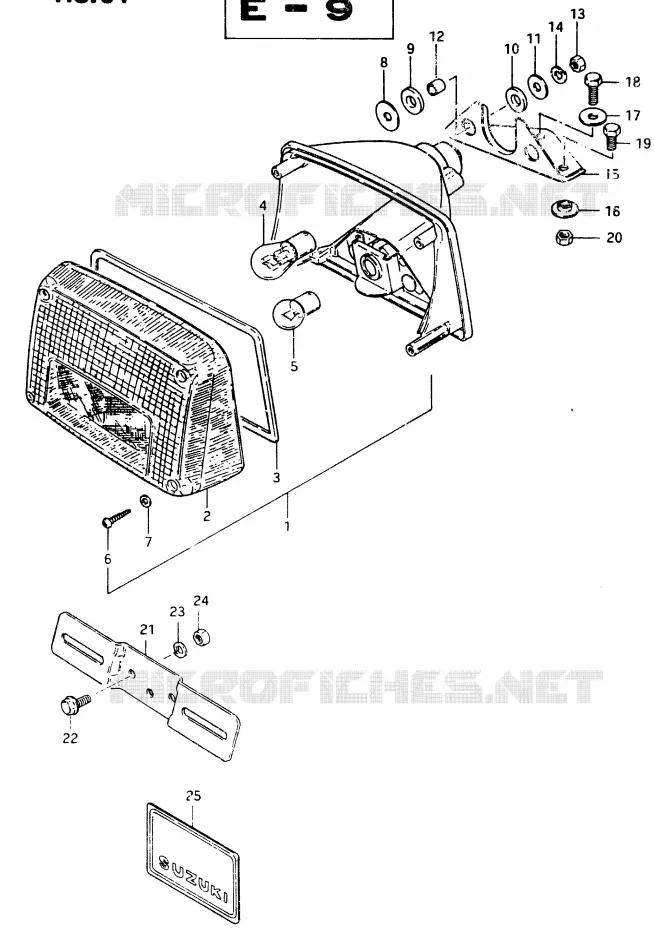 FEU ARRIERE (E16, E26) Suzuki MOTO 400 GSX 1983  GSX400FD