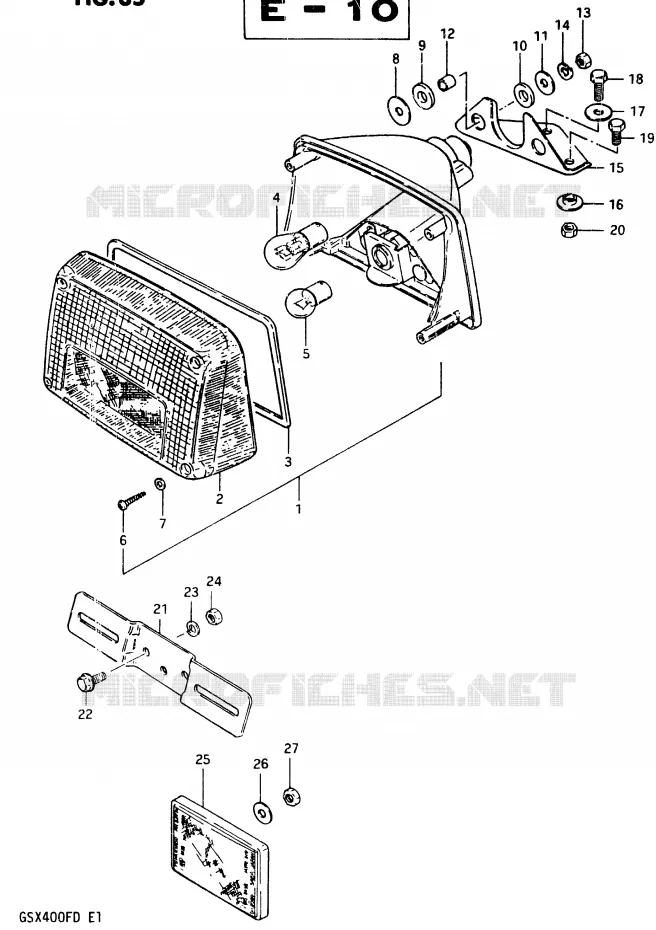 FEU ARRIERE (E17) Suzuki MOTO 400 GSX 1983  GSX400FD