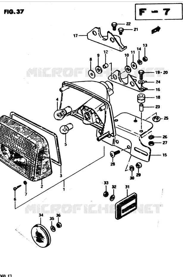 FEU ARRIERE (E17) Suzuki MOTO 850 GS 1983  GS850GD(E1)