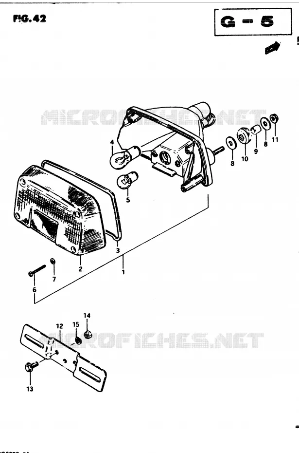 FEU ARRIERE (E18) Suzuki MOTO 250 GSX 1982  GSX250Z(Z/D)