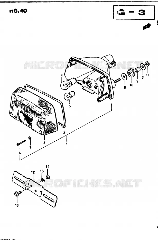 FEU ARRIERE (E2, E4, E21, E26) Suzuki MOTO 250 GSX 1983  GSX250D(Z/D)
