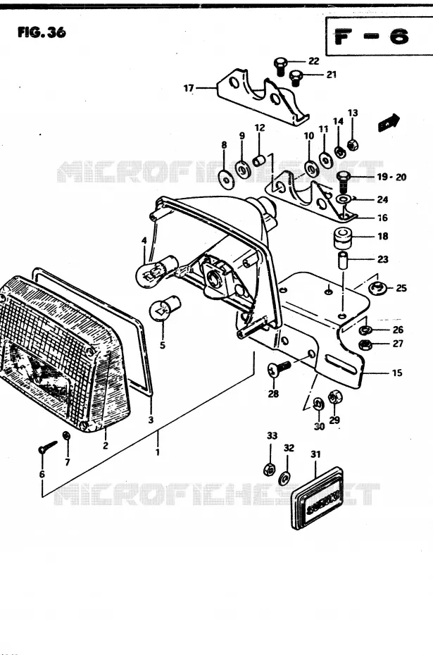 FEU ARRIERE (E2, E4, E21) Suzuki MOTO 850 GS 1983  GS850GD(E1)