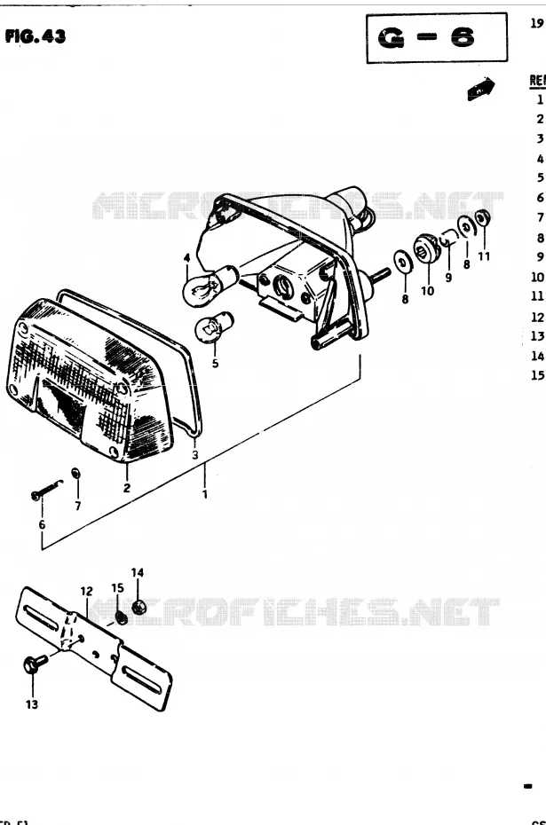 FEU ARRIERE (E22) Suzuki MOTO 250 GSX 1983  GSX250D(Z/D)