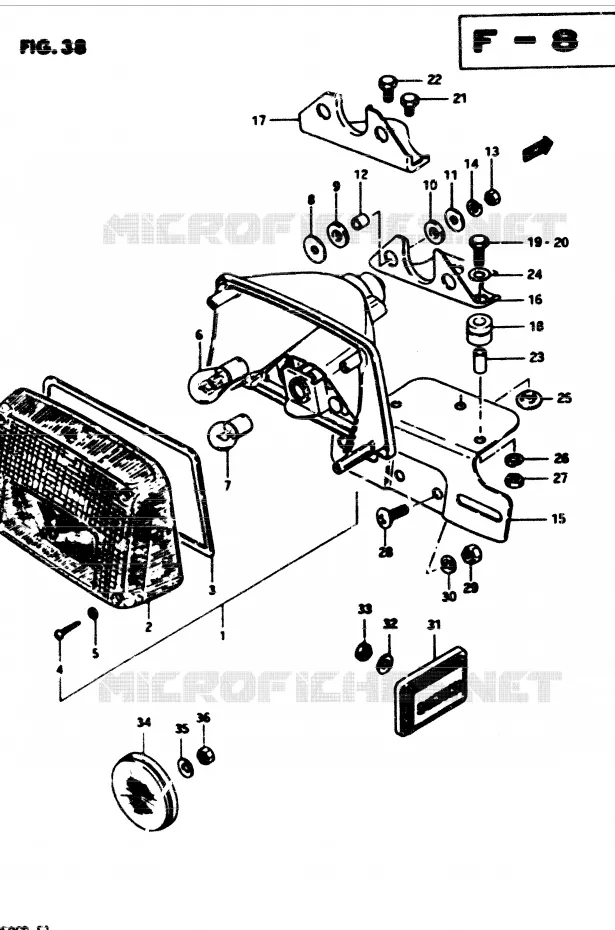 FEU ARRIERE (E25) Suzuki MOTO 850 GS 1982  GS850GZ(E1)