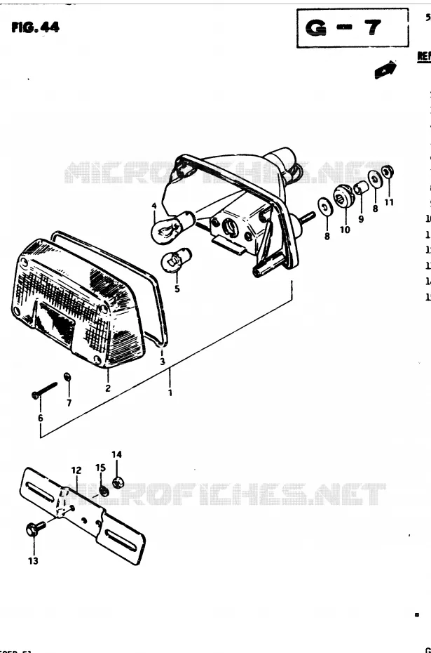FEU ARRIERE (E34) Suzuki MOTO 250 GSX 1982  GSX250ESZ(Z/D)