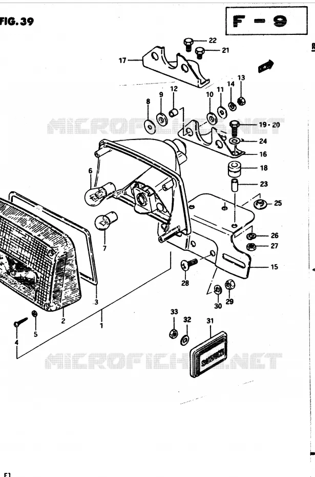 FEU ARRIERE (E34) Suzuki MOTO 850 GS 1982  GS850GZ(E1)