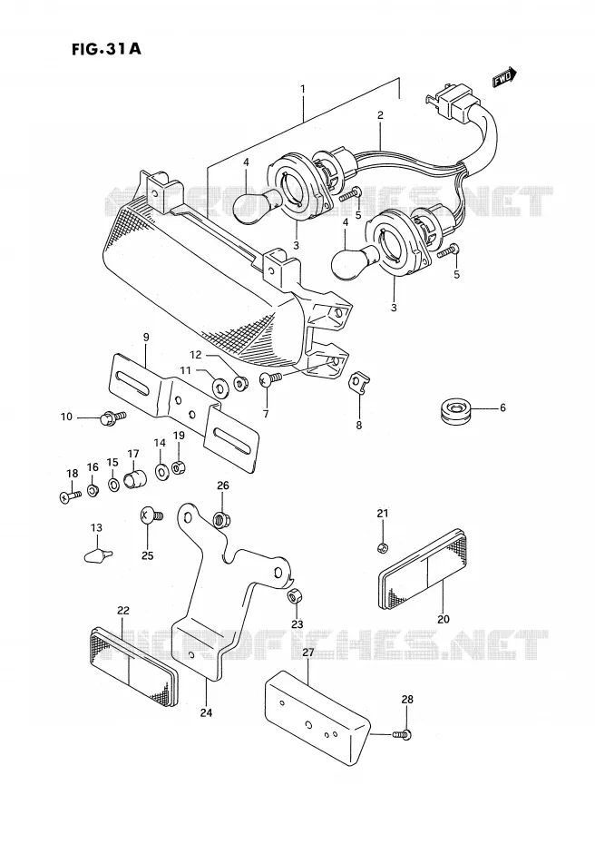 FEU ARRIERE (MODELE R/S) Suzuki MOTO 750 GSX-R 1993  GSX-R750WP(E2)