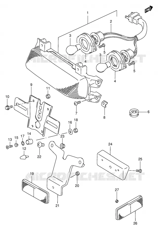 FEU ARRIERE (MODELE S) Suzuki MOTO 1100 GSX-R 1996  GSX-R1100WT(E2)
