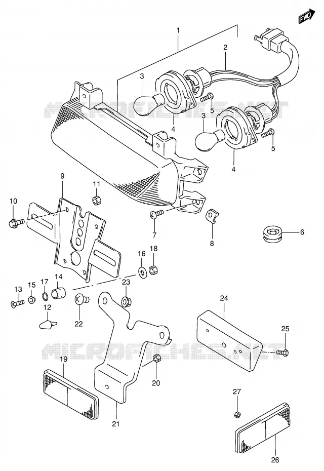 FEU ARRIERE (MODELE T/V/W) Suzuki MOTO 1100 GSX-R 1995  GSX-R1100WS(E2)