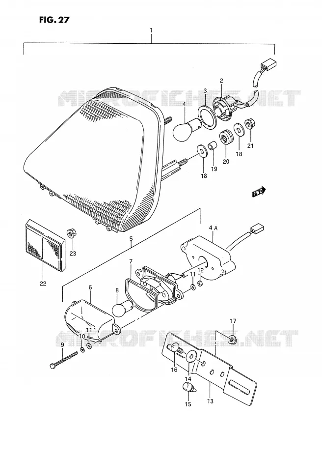FEU ARRIERE Suzuki MOTO 1100 GSX-F 1992  GSX1100FN(E2)