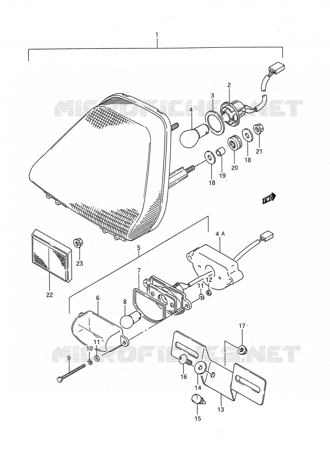 FEU ARRIERE Suzuki MOTO 1100 GSX-F 1992  GSX1100FN(E28)