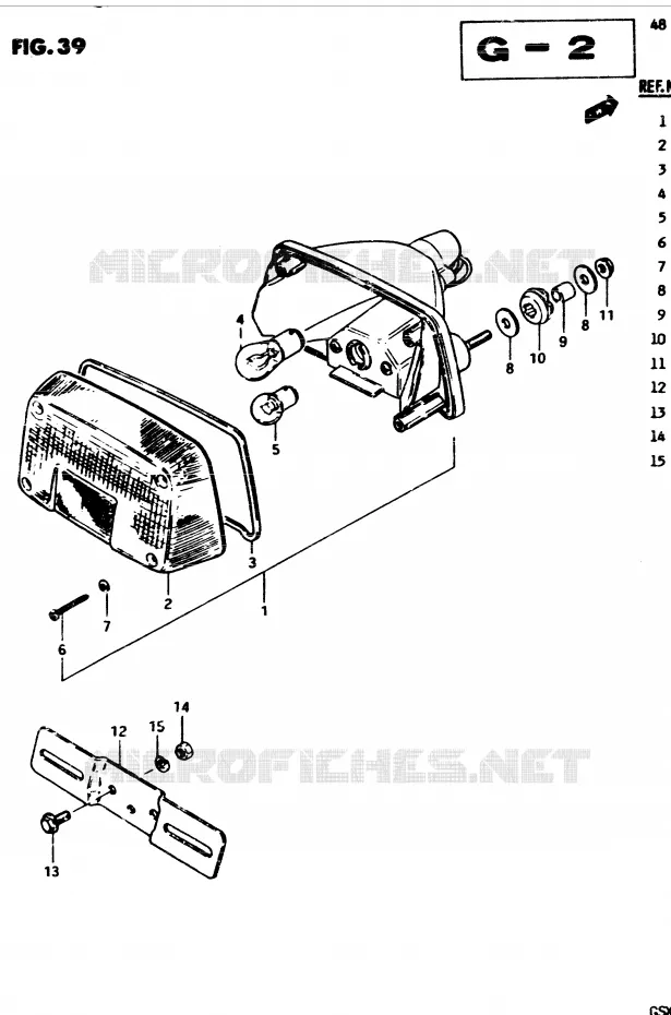 FEU ARRIERE Suzuki MOTO 250 GSX 1982  GSX250Z(Z/D)