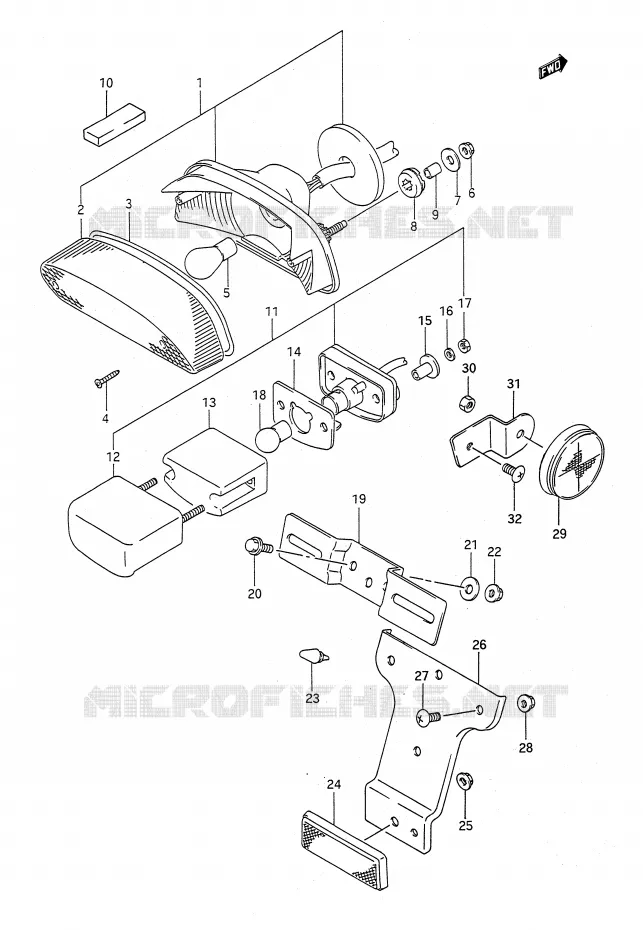 FEU ARRIERE Suzuki MOTO 400 BANDIT-N 1993  GSF400P(E28)