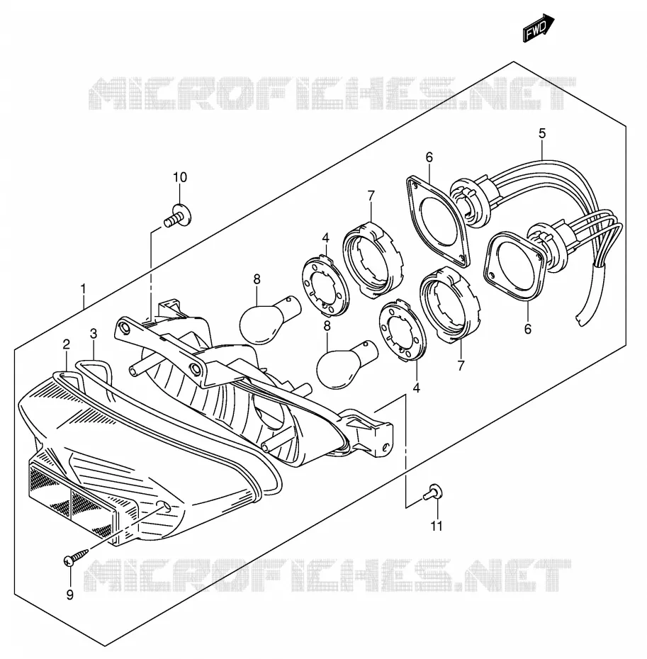 FEU ARRIERE Suzuki MOTO 600 GSX-R 2002  GSX-R600U2K2(E2)