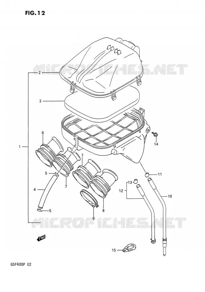 FILTRE A AIR (MODELE M) Suzuki MOTO 400 BANDIT 1992  GSF400N(E2)