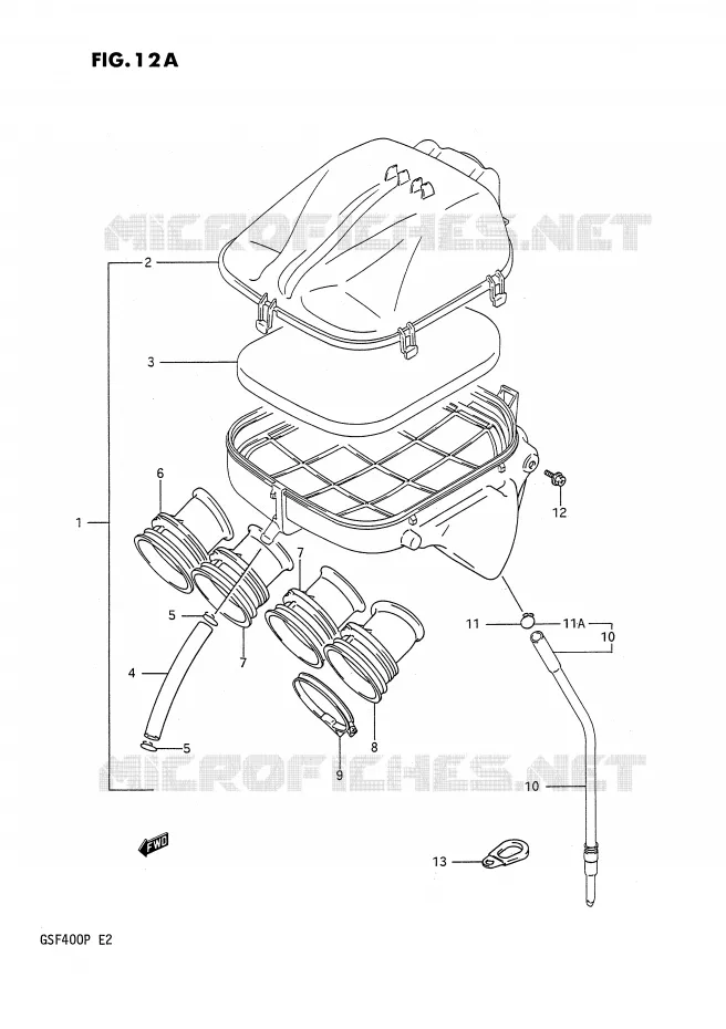FILTRE A AIR (MODELE N/P) Suzuki MOTO 400 BANDIT 1993  GSF400P(E2)