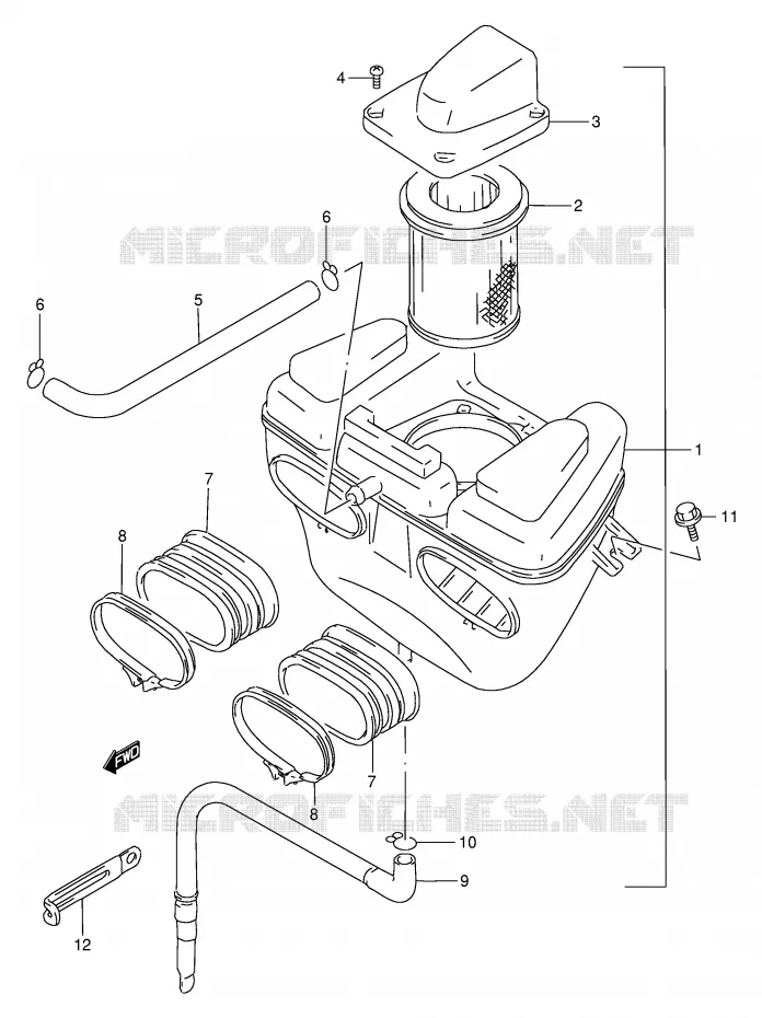 FILTRE A AIR Suzuki MOTO 250 GSX 1994  GSX250FR(E24)