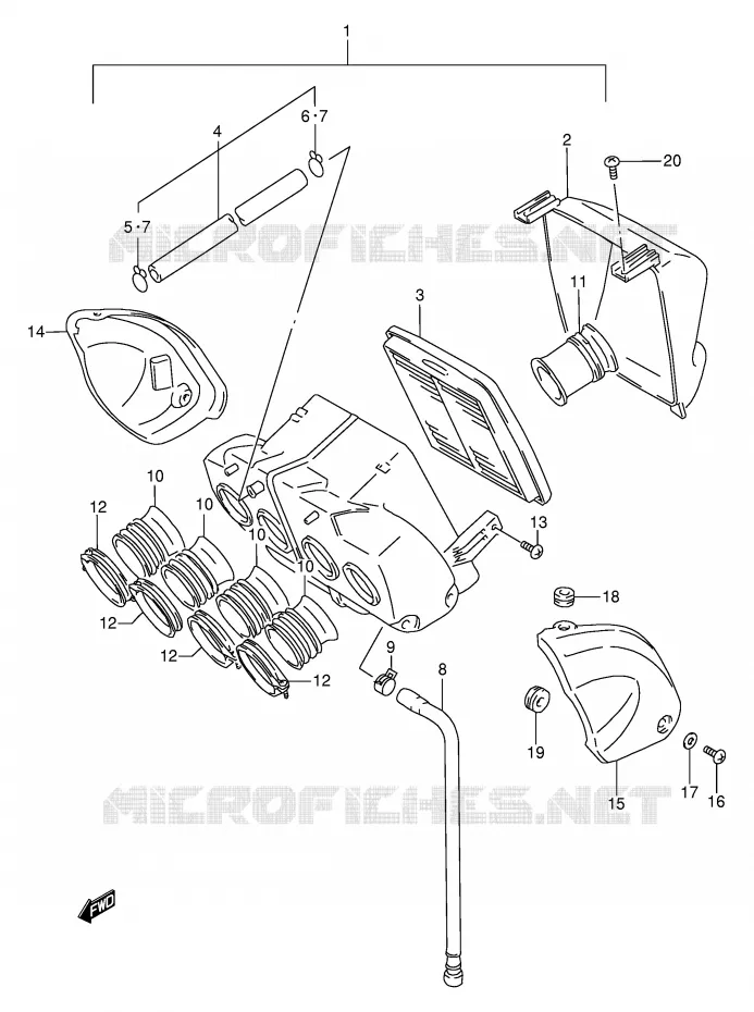 FILTRE A AIR Suzuki MOTO 600 BANDIT 1996  GSF600SUT(E2)