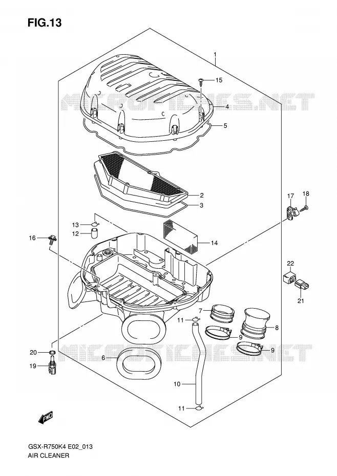 FILTRE A AIR Suzuki MOTO 750 GSX-R 2005  GSX-R750K5(E2)