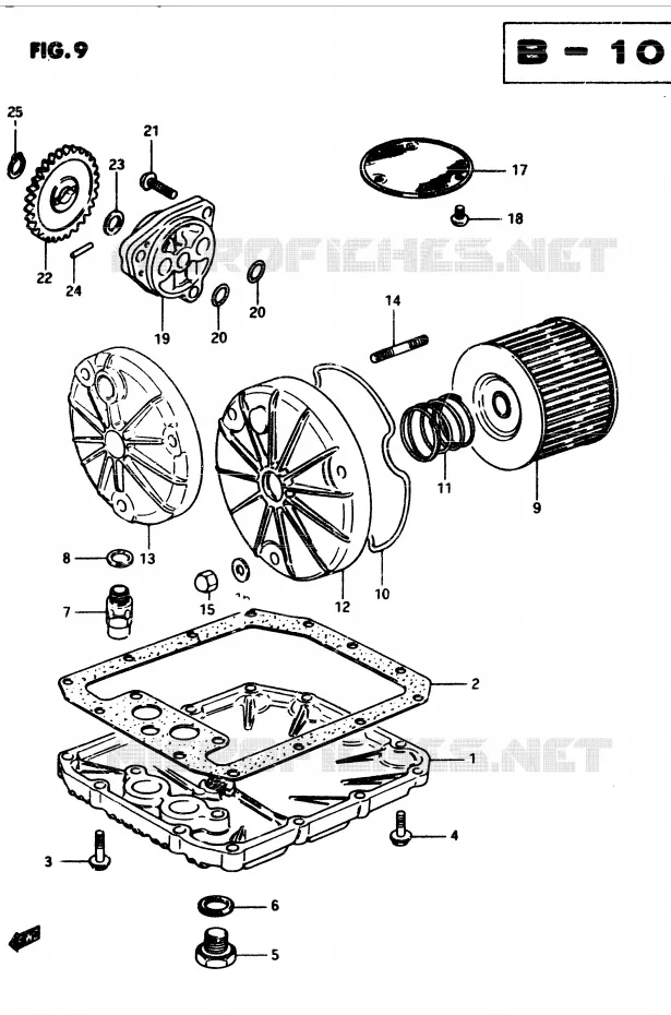 FILTRE A HUILE - POMPE A HUILE Suzuki MOTO 250 GSX 1982  GSX250Z(Z/D)