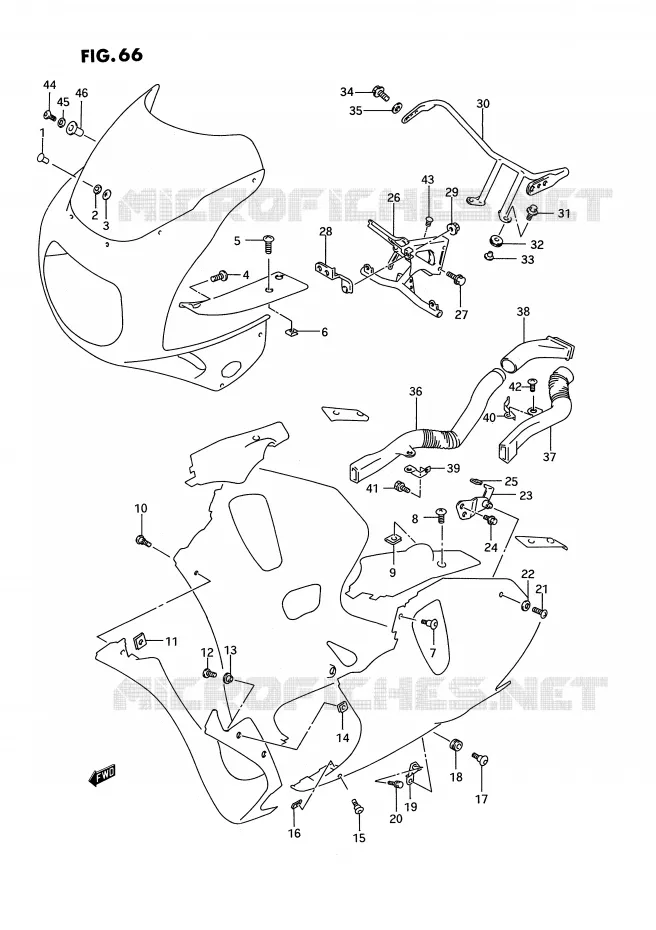 FLANCS DE CARENAGES (MODELE R/S) Suzuki MOTO 750 GSX-R 1992  GSX-R750WN(E2)