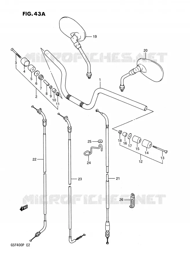 GUIDON (E30) Suzuki MOTO 400 BANDIT 1991  GSF400M(E2)