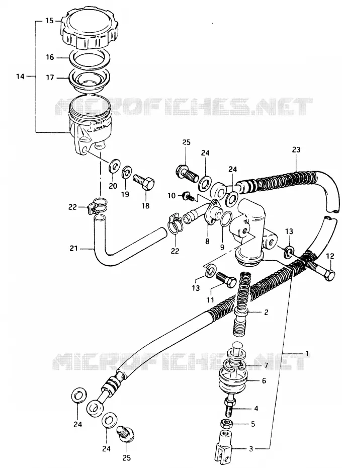 MAITRE CYLINDRE ARRIERE (E2) Suzuki MOTO 400 GSX 1983  GSX400FD