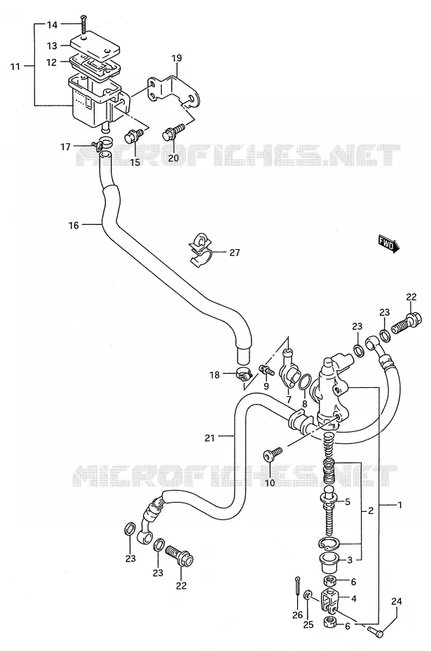 MAITRE CYLINDRE ARRIERE (MODELE R/S) Suzuki MOTO 750 GSX-R 1992  GSX-R750WN(E28)