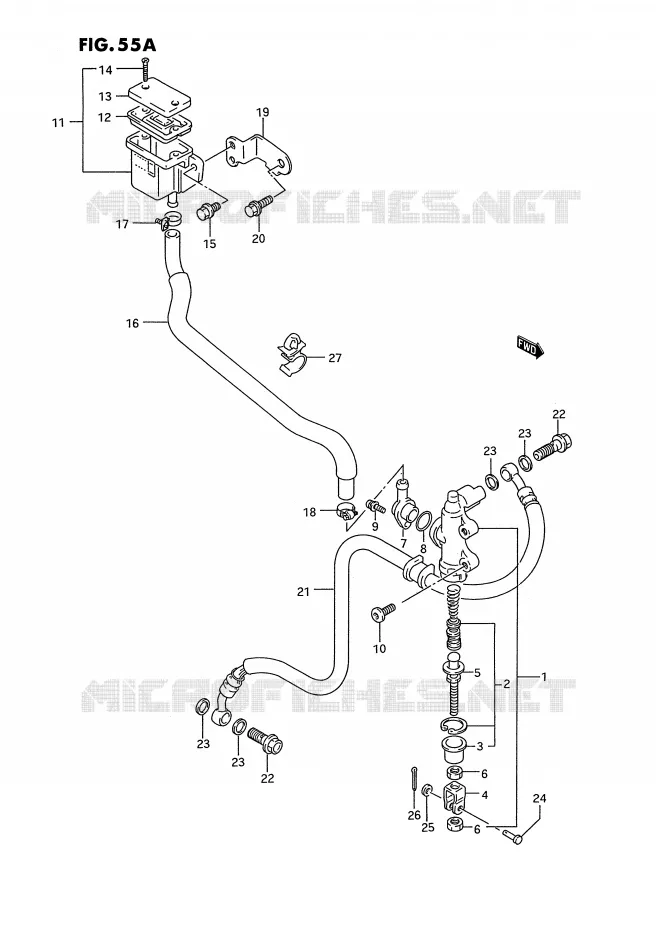 MAITRE CYLINDRE ARRIERE (MODELE R/S) Suzuki MOTO 750 GSX-R 1993  GSX-R750WP(E2)