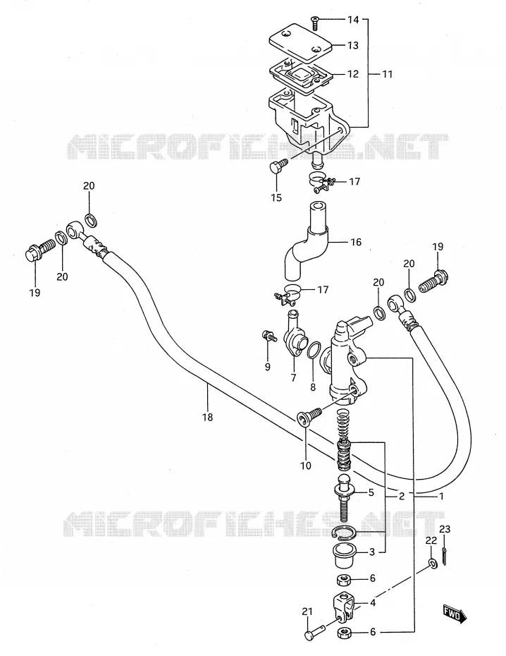 MAITRE CYLINDRE ARRIERE Suzuki MOTO 1100 GSX-F 1993  GSX1100FP(E28)