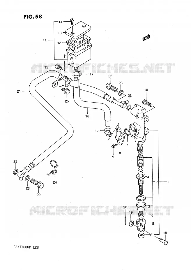 MAITRE CYLINDRE ARRIERE Suzuki MOTO 1100 GSX-G 1992  GSX1100GN(E28)