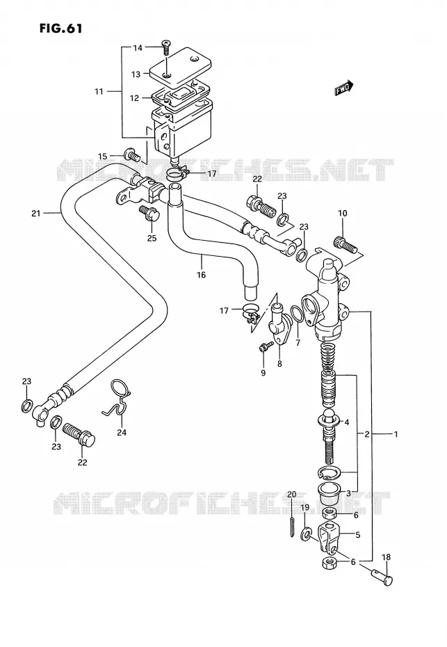 MAITRE CYLINDRE ARRIERE Suzuki MOTO 1100 GSX-G 1993  GSX1100GP(E2)