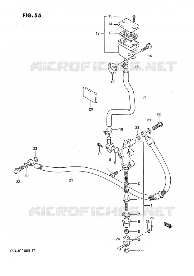 MAITRE CYLINDRE ARRIERE Suzuki MOTO 1100 GSX-R 1992  GSX-R1100N(E1)