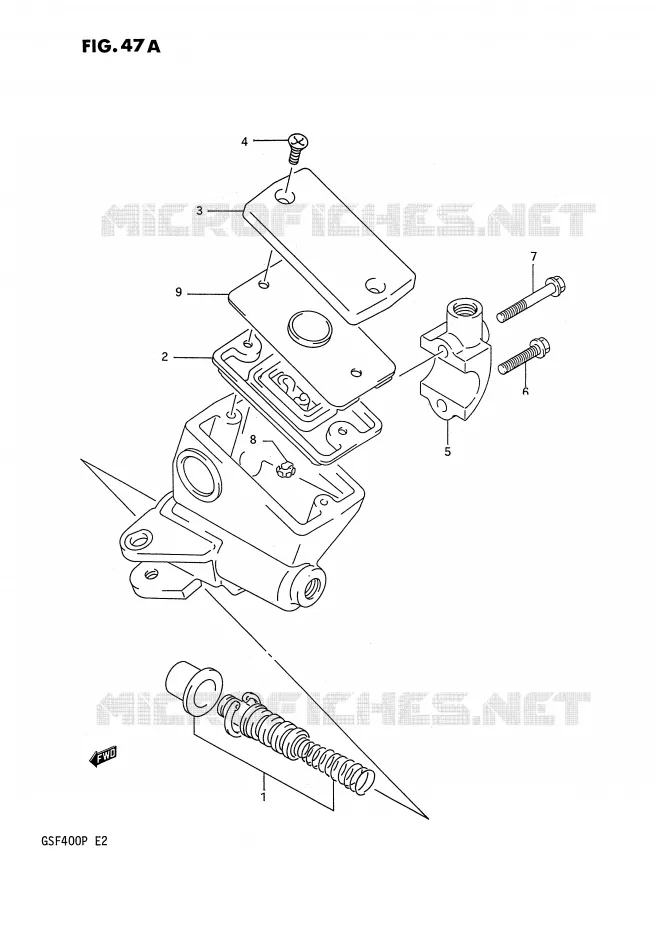 MAITRE CYLINDRE AVANT (MODELE P) Suzuki MOTO 400 BANDIT 1991  GSF400M(E2)
