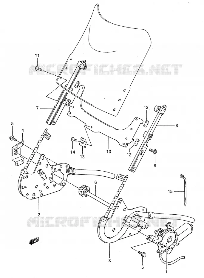 PARE-BRISE Suzuki MOTO 1100 GSX-F 1991  GSX1100FM(E28)