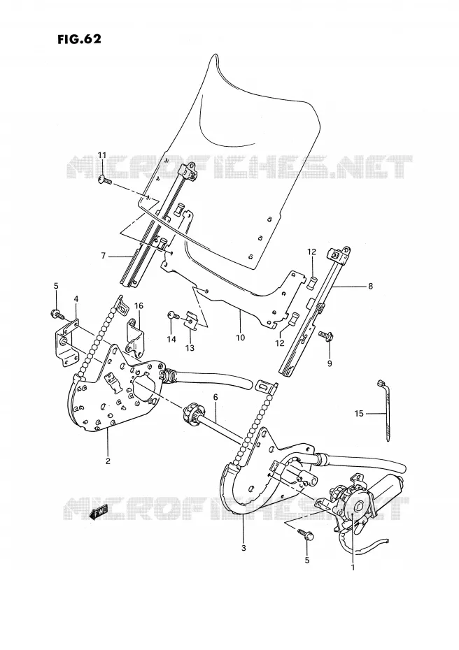 PARE-BRISE Suzuki MOTO 1100 GSX-F 1994  GSX1100FR(E2)