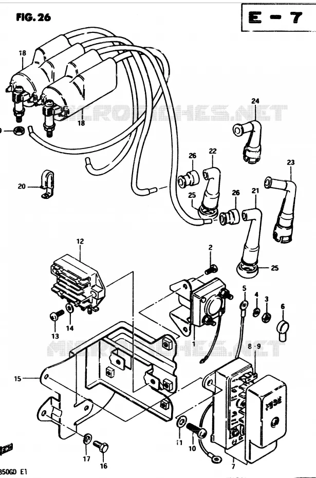 PARTIE ELECTRIQUE (MODELE D) Suzuki MOTO 850 GS 1982  GS850GZ(E1)